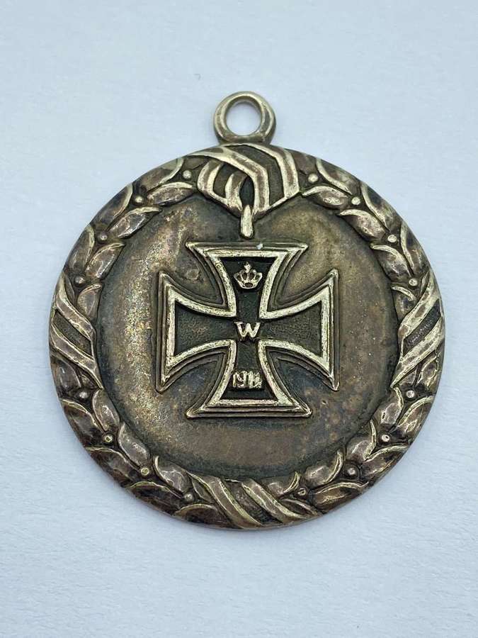 WW1 German Silver Tested Sweethearts Iron Cross Pendant