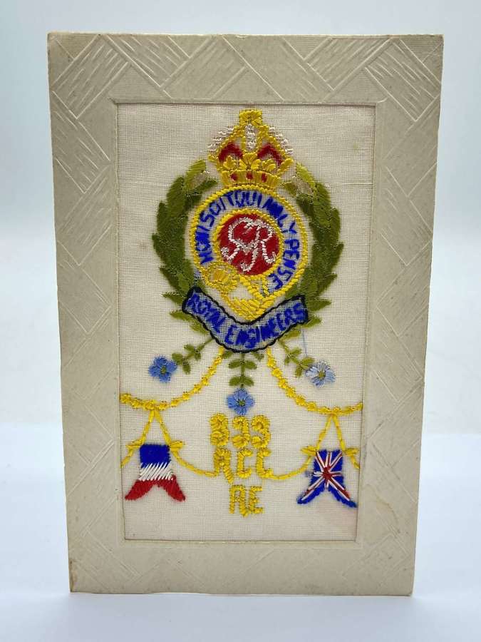 WW1 Embroidered 333rd Road Construction Company RE Silk Postcard