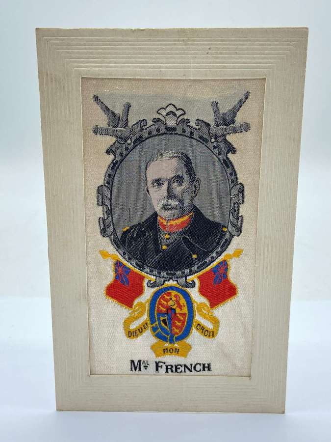 WW1 Embroidered Field Marshal John Denton Pinkstone Silk Postcard