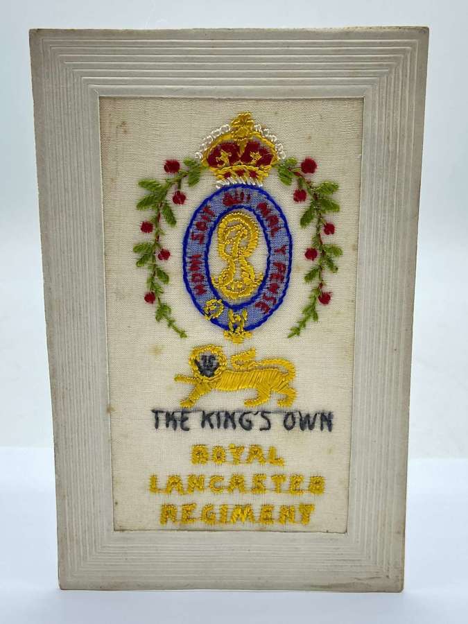 WW1 Embroidered King's Own Royal Regiment (Lancaster) Silk Postcard