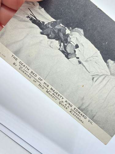 Antique 1910 Death Bed of His Majesty King Edward VII Postcard
