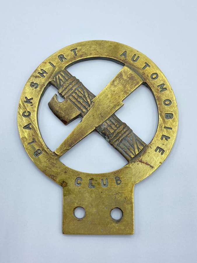 1930s British Union Of Fascists Black Shirt Automobile Club Car Badge