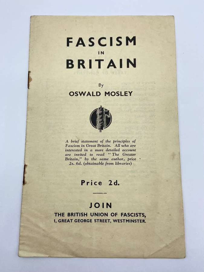 Early 1930s Fascism In Britain By Oswald Mosley Recruitment Leaflet