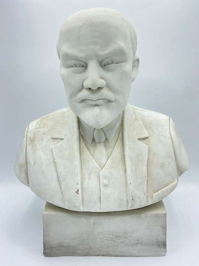 Large Vintage Russian USSR White Ceramic Bust Of Vladimir Lenin