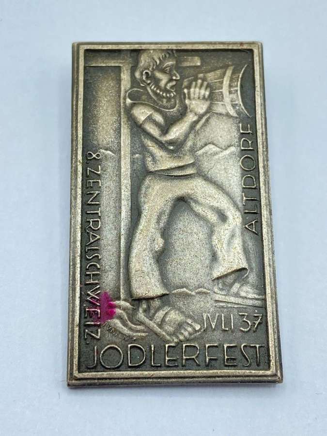 Pre WW2 1937 Switzerland Event Jodlerfest Altdorf Badge By Paul Kramer