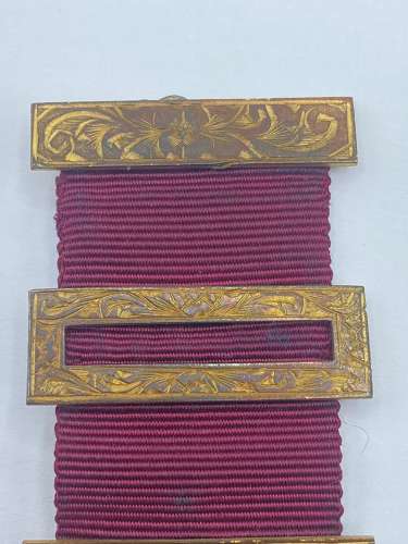 Monacle Ribbon Antique 1920s Masonic Royal Arch Principal Breast Jewel Crimson Ribbon