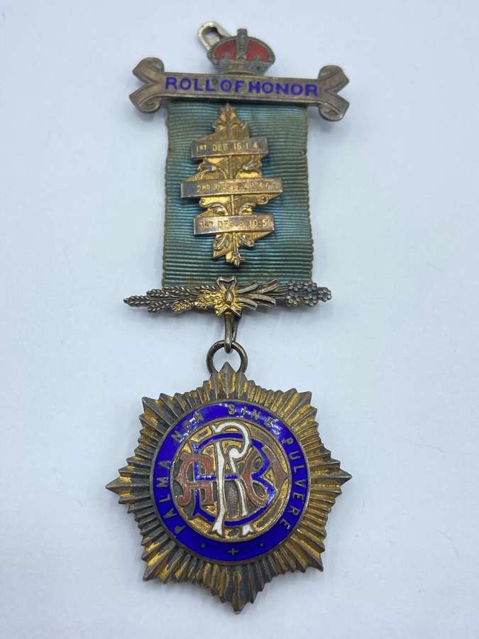 Vintage Silver Hallmarked RAOB Roll Of Honour Waytemore Lodge Jewel