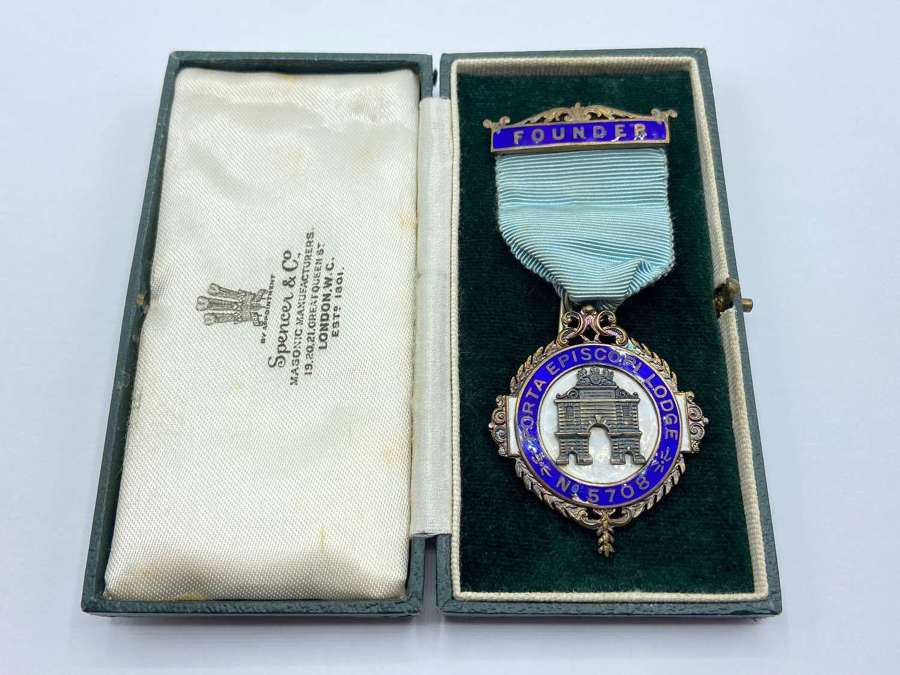 Vintage Silver Masonic Porta Episcopi Lodge No5708 Founders Jewel