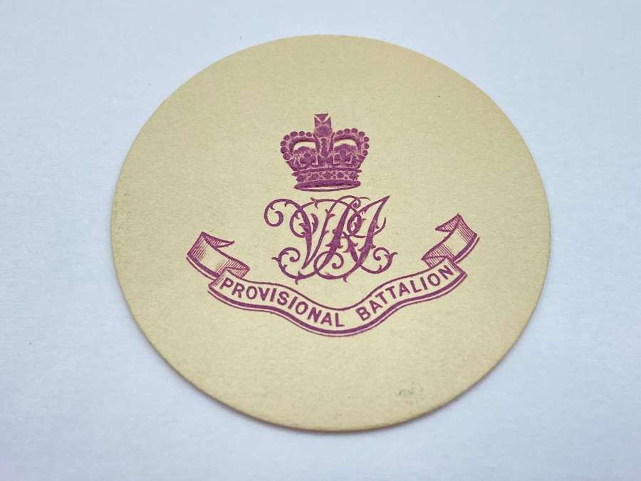 WW1 Provisional Battalions Embossed Crest Letter Head