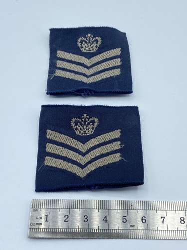 Early Post WW2 Royal Air Force Flight Sergeant Slip-On Rank Badges