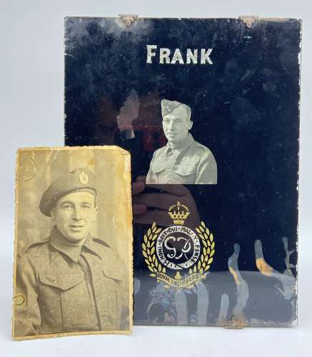 WW2 British Frank Royal Engineers Regimental Glass Memorial Plaque