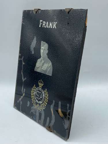 WW2 British Frank Royal Engineers Regimental Glass Memorial Plaque