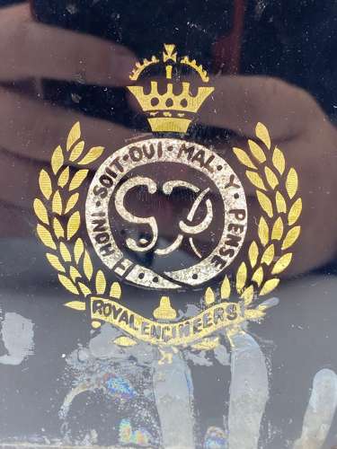 WW2 British Frank Royal Engineers Regimental Glass Memorial Plaque