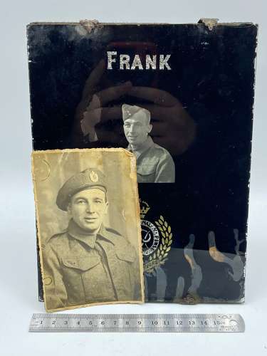 WW2 British Frank Royal Engineers Regimental Glass Memorial Plaque