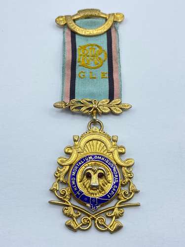 Vintage Silver RAOB GLE Chain & Cheetah Lodge Services Rendered Jewel