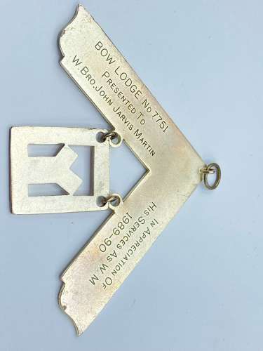 Vintage Silver Plated Past Masters Jewel Bow Lodge No 7751