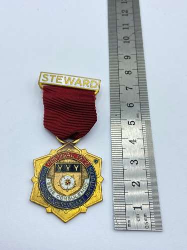 Vintage Royal Masonic Benevolent Institution Festival 1972 Jewel
