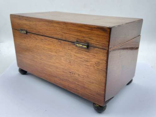 Antique Victorian 1880s Mahogany & Brass Escutcheon Tea Caddy
