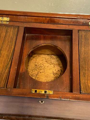 Antique Regency Huge Mahogany Tea Caddy Casket With Bronze Lion Feet