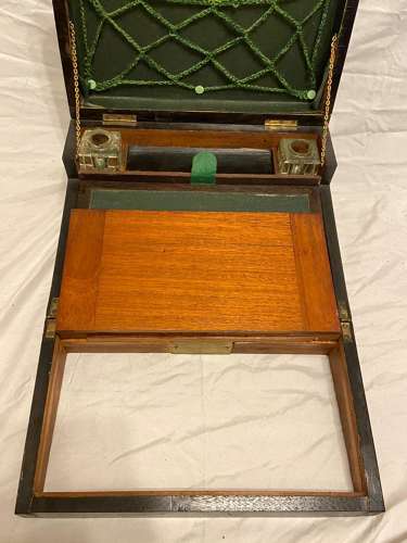 Antique Victorian Figured Walnut Tunbridge Ware Inlay Writing Slope