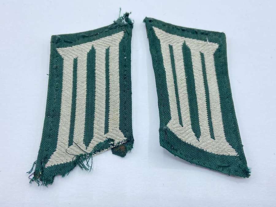 WW2 German Wehrmacht Army Bevo Stitch Collar Tabs