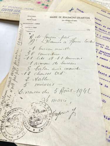 WW2 German Requisition Of French Goods From The Town Of Arras Group