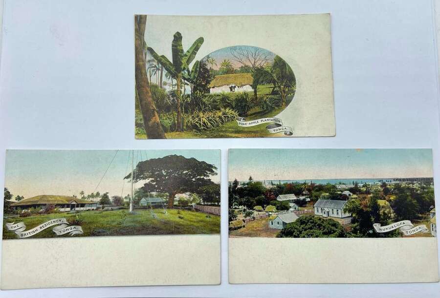 Antique Early 1900s British Residency Tonga Postcards
