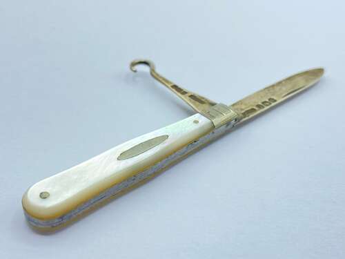 Antique Silver Hallmarked 1898 Fruit Knife & Button Hook