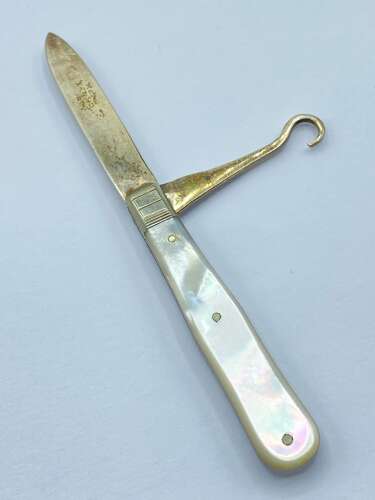 Antique Silver Hallmarked 1898 Fruit Knife & Button Hook