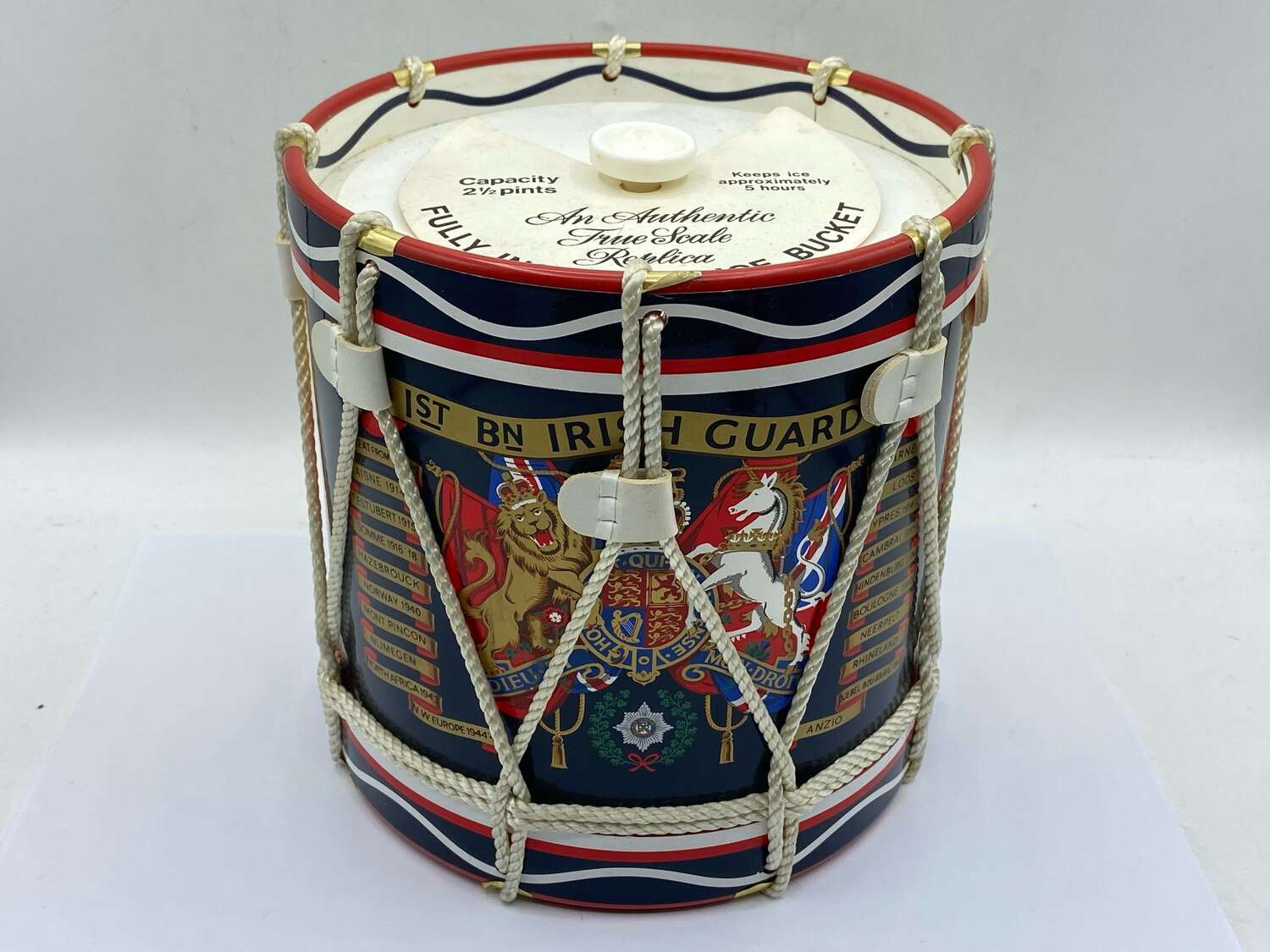 Vintage 1st Battalion Irish Guards Insulated Ice Bucket