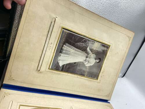 Antique 19th Century Leather Bound Photograph Album