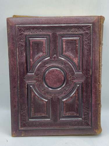 Antique 19th Century Leather Bound Photograph Album