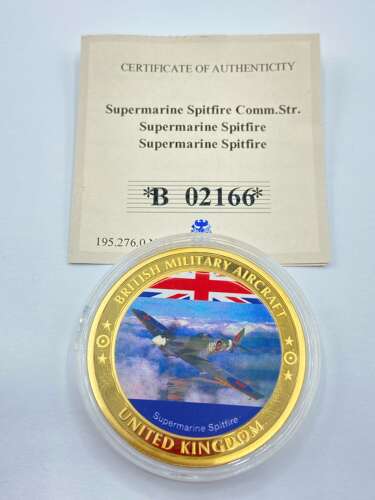 2016 Gold Plated Proof Supermarine Spitfire Coin & Certificate
