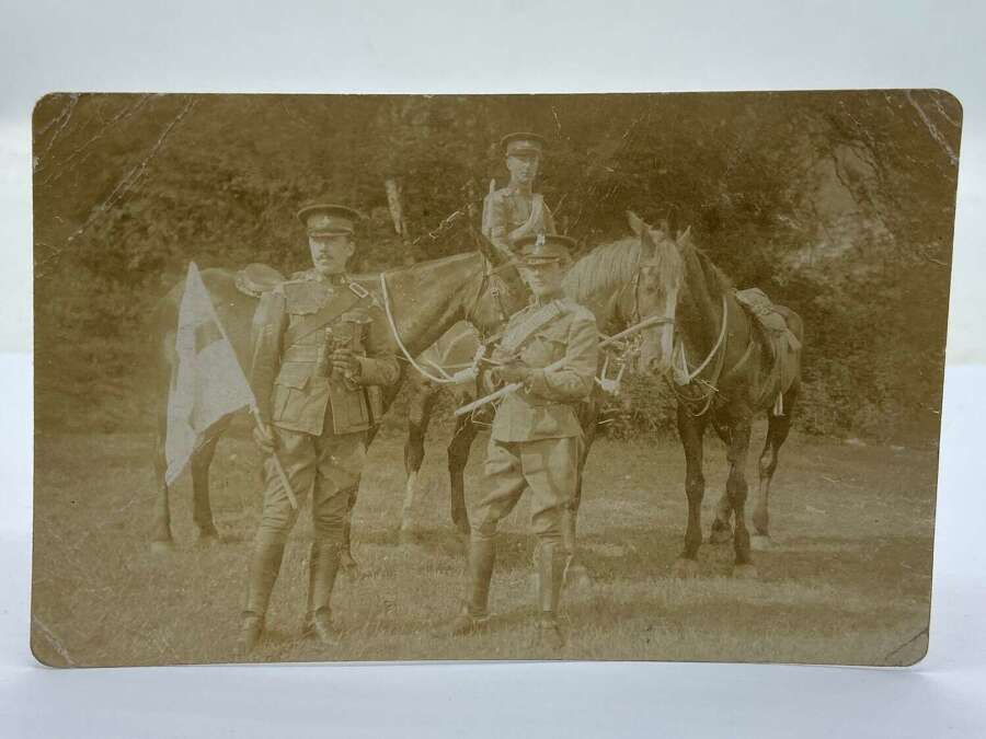 Interesting WW1 British Officers Scoring/ Sports Photograph