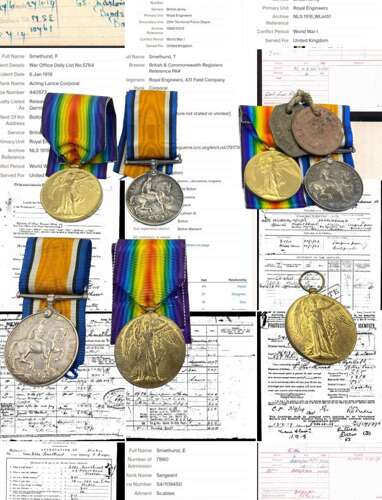 WW1 Bolton- Lancashire Family Smethurst Medal Grouping & Research