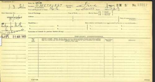 WW1 Bolton- Lancashire Family Smethurst Medal Grouping & Research