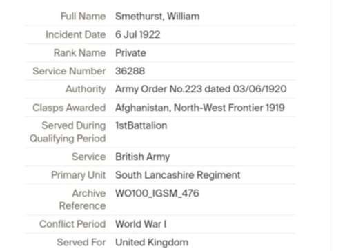 WW1 Bolton- Lancashire Family Smethurst Medal Grouping & Research