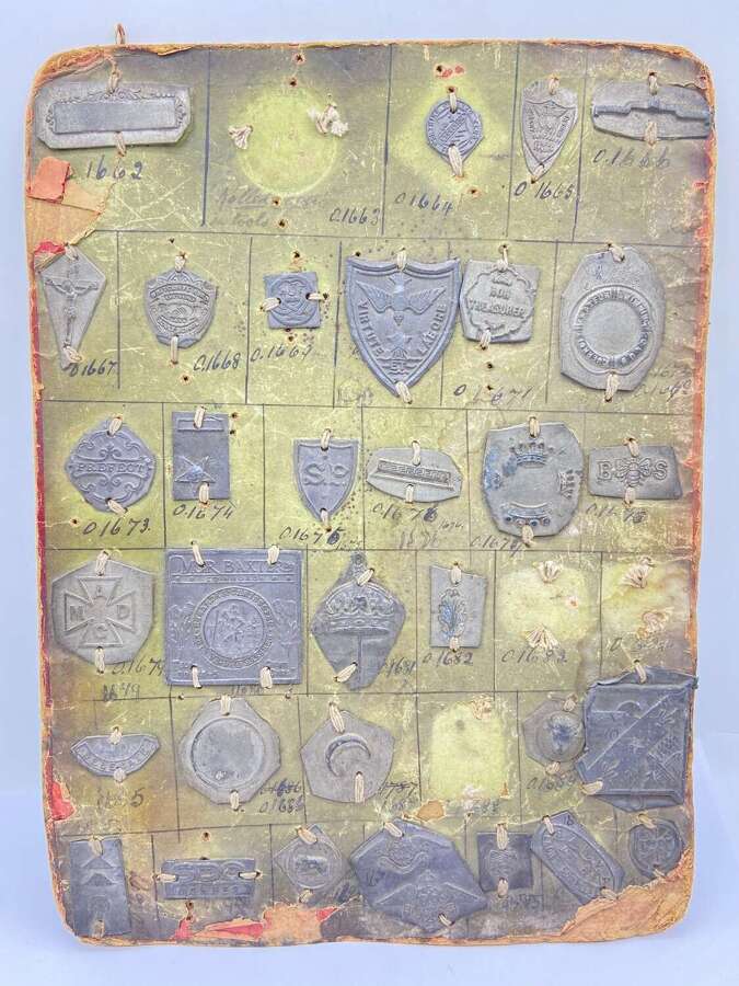 Antique Lead Badge Samples From A Badge Manufacture Including RAF Etc