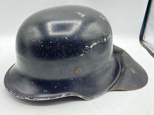 WW2 German M34 Fire Police Helmet With Leather Protector