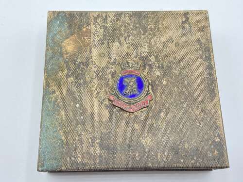 WW2 British Royal Navy HMS Implacable Silver Plated Brass Match Box