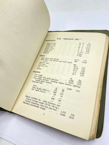WW2 1940 RAF Manual Of Instructions For The De Havilland Dragon Six