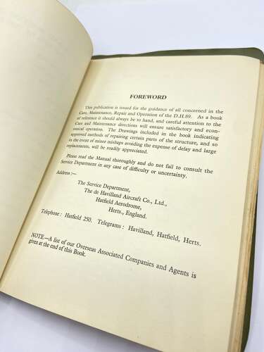 WW2 1940 RAF Manual Of Instructions For The De Havilland Dragon Six