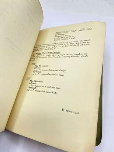 WW2 1940 RAF Manual Of Instructions For The De Havilland Dragon Six