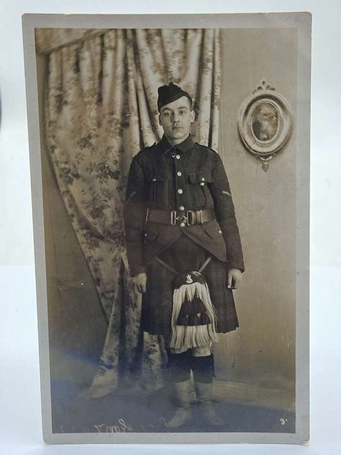 WW1 Lance Corporal A Stewart Highland Light Infantry Portrait Photograph