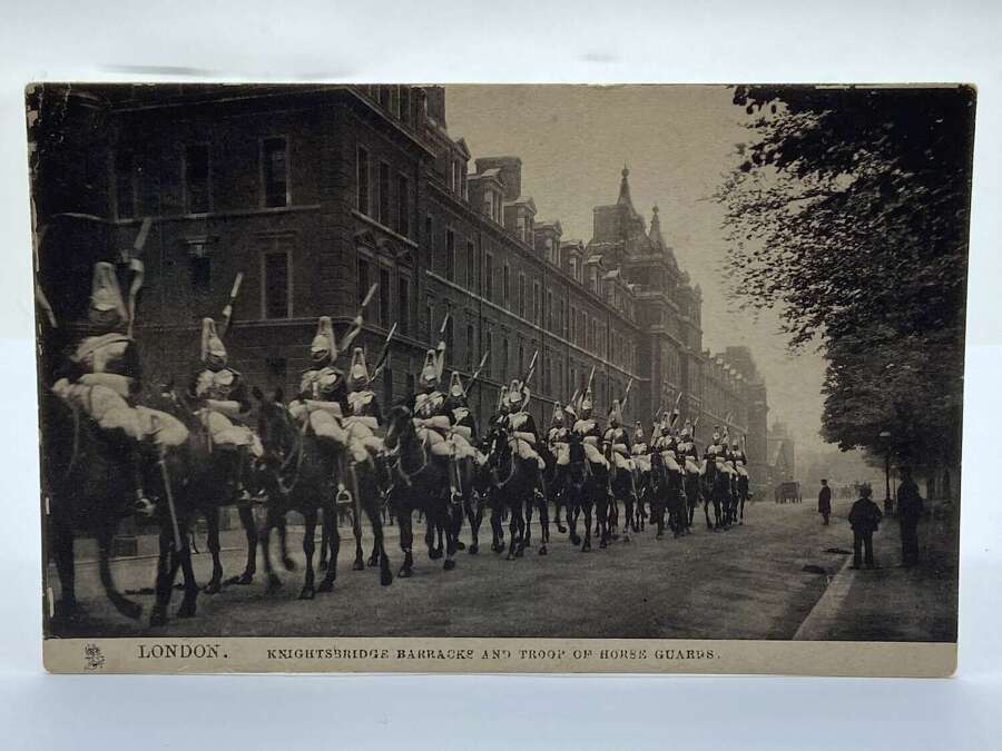 WW1 Knightsbridge Barracks And Troop Of Horse Guards Postcard