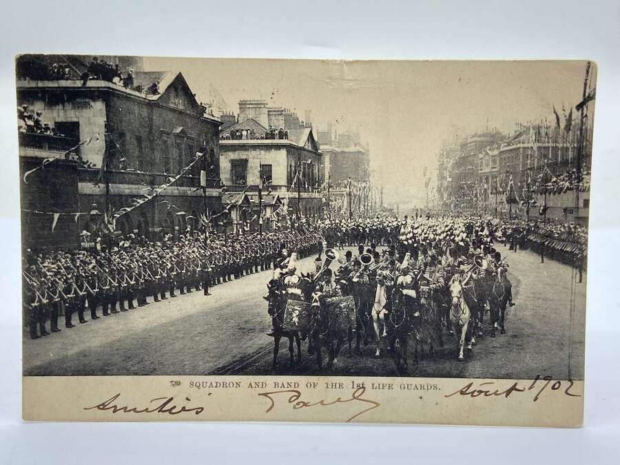 WW1 1902 Coronation Squadron & Band Of The 1st Life Guards Postcard