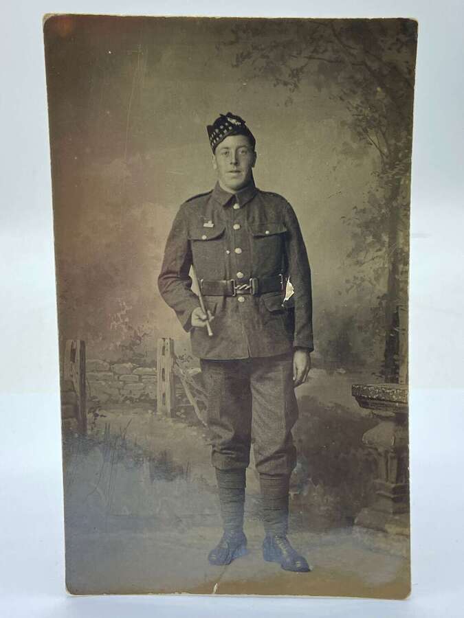 WW1 Scottish Regimental Portrait Wearing Imperial Service Bar Photo