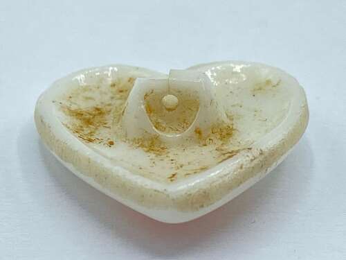 Beautiful Antique Milk Glass Human Face Button Glows Under UV