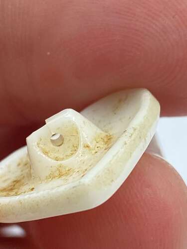 Beautiful Antique Milk Glass Human Face Button Glows Under UV