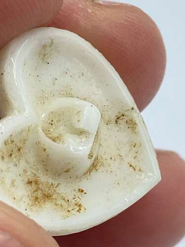 Beautiful Antique Milk Glass Human Face Button Glows Under UV